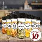 Pote Tempero Kit Potes+24 Etiquetas Adesivas Porta Condimento