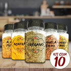 Pote Tempero Kit Potes+24 Etiquetas Adesivas Porta Condimento