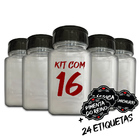 Pote Tempero Kit Potes+24 Etiquetas Adesivas Porta Condimento