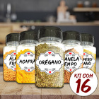 Pote Tempero Kit Potes+24 Etiquetas Adesivas Porta Condimento