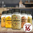Pote Tempero Kit Potes+24 Etiquetas Adesivas Porta Condimento