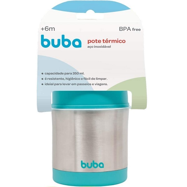 Pote Termico Infantil Aço Inox Azul Buba 10741