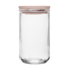 Pote Transparente Tampa Hermética Bege 1L 18x10,5x10,5cm Lyor