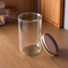 Pote Transparente Tampa Hermética Bege 1L 18x10,5x10,5cm Lyor