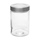 Pote Transparente Tampa Prata com Visor Acrílico 1,36L 17x11x11cm Lyor