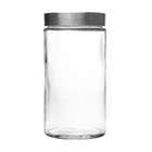 Pote Transparente Tampa Prata com Visor Acrílico 1,8L 22x11x11cm Lyor