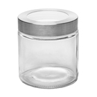 Pote Transparente Tampa Prata com Visor Acrílico 950ml 12x11x11cm Lyor