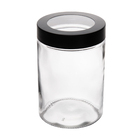 Pote Transparente Tampa Preta com Visor Acrílico 1,29L 17x11x11cm Lyor