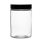 Pote Transparente Tampa Preta com Visor Acrílico 1,29L 17x11x11cm Lyor