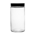 Pote Transparente Tampa Preta com Visor Acrílico 1,8L 22x11x11cm Lyor