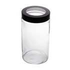 Pote Transparente Tampa Preta com Visor Acrílico 1,8L 22x11x11cm Lyor