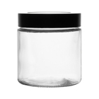 Pote Transparente Tampa Preta com Visor Acrílico 880ml 12x11x11cm Lyor