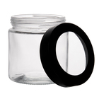 Pote Transparente Tampa Preta com Visor Acrílico 880ml 12x11x11cm Lyor