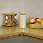 Pote Vidro Can C Tampa Bambu 1100Ml Oik