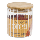 Pote Vidro Can C Tampa Bambu 500Ml Oik