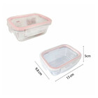 Pote Vidro Hermética Com Tampa Silicone Rosa 370ml