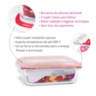 Pote Vidro Hermética Marmita Tampa Silicone 1040ml Grande