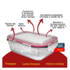 Pote Vidro Hermética Marmita Tampa Silicone 1040ml Grande