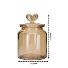 Pote Vidro Hermético Âmbar Decor Afeto Coração 650ml - Yangzi