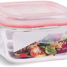 Pote Vidro Hermético Marmita Mantimento Tampa Vermelha Plásti