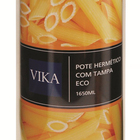 Pote Vidro Hermético Tampa Bambu Porta Espaguete 1650ml