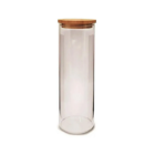 Pote Vidro Hermético Tampa Bambu Porta Espaguete 1650ml