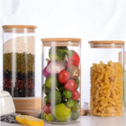 Pote Vidro Hermético Tampa Bambu Porta Mantimentos 1000ml