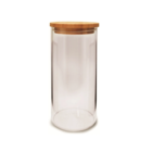 Pote Vidro Hermético Tampa Bambu Porta Mantimentos 1000ml