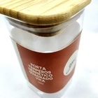 Pote Vidro Porta Tempero Vika Com Tampa Bambu Quadrado 220ml