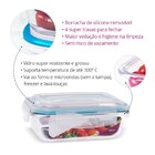 Pote Vidro Retangular Tampa Hermética Com Travas 1520ml - Qua