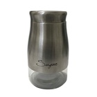 Pote Vidro Sugar  Aço Inox Premium E Visor 1,2 Litros -