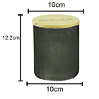 Pote Vidro Sugar Clear Cinza Tampa Madeira 10x12,2 Urban