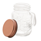 Pote Vidro Tampa 7x5,5x8,5cm 130ml Rose Gold Lyor