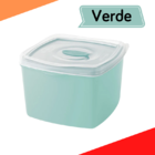 Pote Wave Quadrado Plasvale 0 6 Litro - Verde