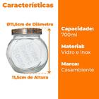 Potes Baleiros De Vidro Com Tampa Home Sweet Home 700ml 12 Pe