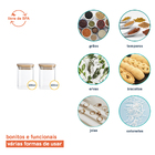 Potes De Mantimentos Quad 200ml C/ Tampa Bambu Oikos - 2 Pçs