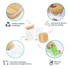 Potes De Mantimentos Quad 200ml C/ Tampa Bambu Oikos - 2 Pçs