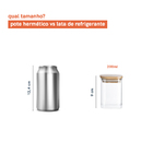 Potes De Mantimentos Quad 200ml C/ Tampa Bambu Oikos - 2 Pçs