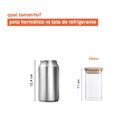 Potes De Mantimentos Quad 250ml C/ Tampa Bambu Oikos - 2 Pçs