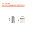 Potes De Mantimentos Quad 600ml C/ Tampa Bambu - 2 Pçs Oikos