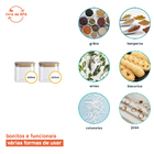 Potes De Mantimentos Quad 600ml C/ Tampa Bambu - 2 Pçs Oikos