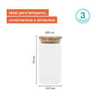 Potes De Vidro P/ Mantimentos 300ml C/ Tampa Bambu - 3 Pçs Oi