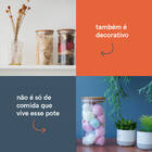 Potes De Vidro P/ Mantimentos 300ml C/ Tampa Bambu - 3 Pçs Oi