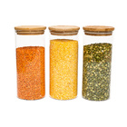 Potes De Vidro P/ Mantimentos 800ml C/ Tampa Bambu - 3 Pçs Oi