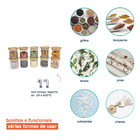 Potes De Vidro P/ Mantimentos C/ Tampa Bambu 200ml - 10 Pçs N