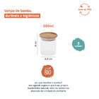 Potes De Vidro P/ Mantimentos C/ Tampa Bambu 200ml - 5 Pçs Oi
