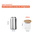 Potes De Vidro P/ Mantimentos C/ Tampa Bambu 200ml - 5 Pçs Oi