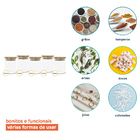 Potes De Vidro P/ Mantimentos C/ Tampa Bambu 200ml - 5 Pçs Oi