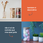 Potes De Vidro P/ Mantimentos C/ Tampa Bambu Oikos - 3 Pçs Un