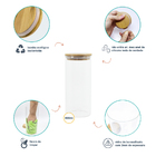 Potes De Vidro P/ Mantimentos C/ Tampa Bambu Oikos - 4 Pçs Na